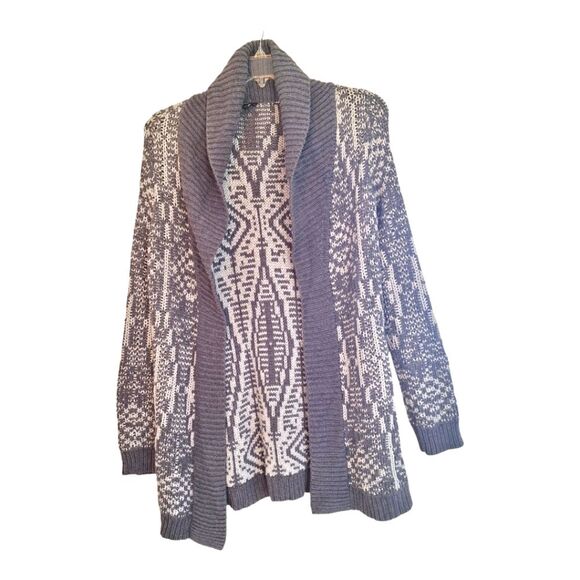 Talbots Metallic Knit Sweater Chunky Long Line Open Front Cardigan Oversized SP - Picture 2 of 13